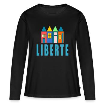 anniversaire. anniversaire décennie. humour. drôle - T-shirt manches longues Premium bio Femme - noir - Devant - Julia (174cm)