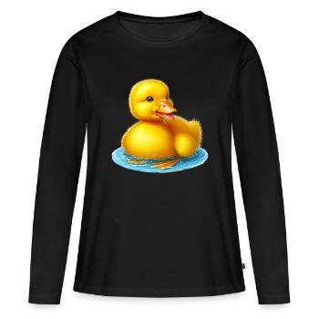 Caneton Canard Canard Canard - T-shirt manches longues Premium bio Femme - noir - Devant - Julia (174cm)