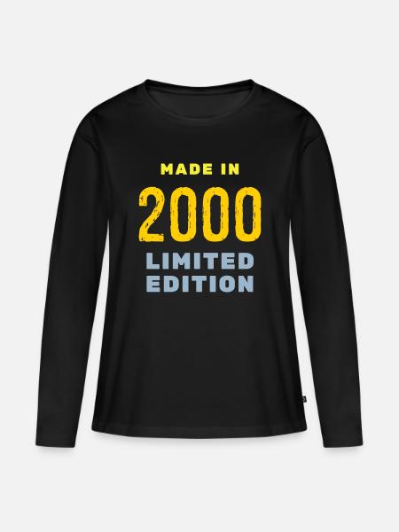 2000 - Frauen Premium Bio Langarmshirt - Schwarz