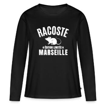 Marseille, Marseillais, Marseille Humor - Frauen Premium Bio Langarmshirt - Schwarz - Vorne - Julia (174cm)