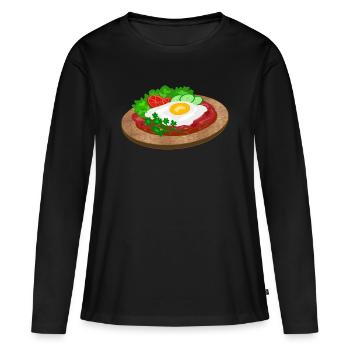 Strammer Max - Women's Premium Organic Long Sleeve Shirt - black - Front - Julia (174cm)