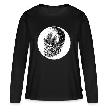 La comète Phoenix dans le cercle lunaire - T-shirt manches longues Premium bio Femme - noir - Devant - Julia (174cm)