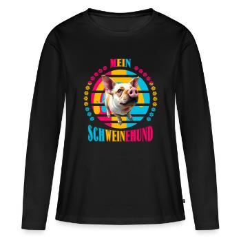 Mon moi plus faible - T-shirt manches longues Premium bio Femme - noir - Devant - Julia (174cm)