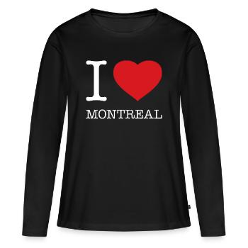 I LOVE MONTREAL - Women's Premium Organic Long Sleeve Shirt - black - Front - Julia (174cm)
