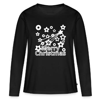 Christmas Sky - T-shirt manches longues Premium bio Femme - noir - Devant - Julia (174cm)