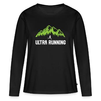 Ultra course à pied - T-shirt manches longues Premium bio Femme - noir - Devant - Julia (174cm)