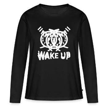 Wecker - Frauen Premium Bio Langarmshirt - Schwarz - Vorne - Julia (174cm)