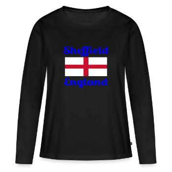 Sheffield English - Imprimés élégants - T-shirt manches longues Premium bio Femme - noir - Devant - Julia (174cm)
