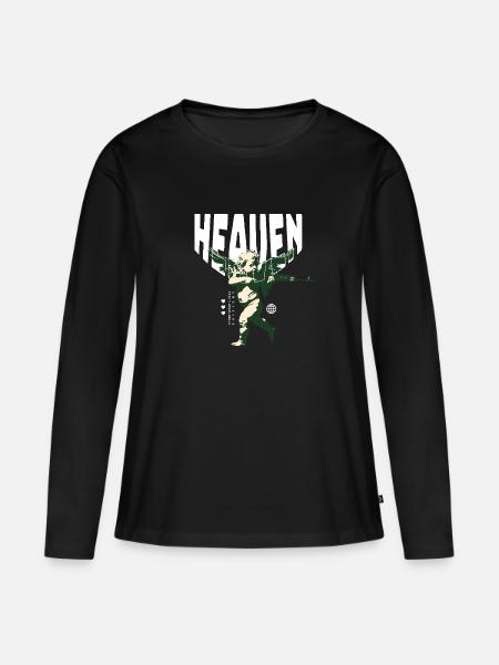 Heaven Unisex Streetwear - Frauen Premium Bio Langarmshirt - Schwarz