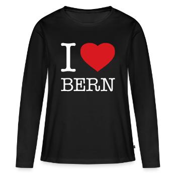 J’ADORE BERNE - T-shirt manches longues Premium bio Femme - noir - Devant - Julia (174cm)