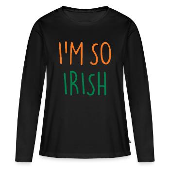 JE SUIS TELLEMENT IRLANDAIS Irlande Irlande - T-shirt manches longues Premium bio Femme - noir - Devant - Julia (174cm)