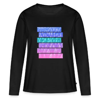 Sapin - T-shirt manches longues Premium bio Femme - noir - Devant - Julia (174cm)