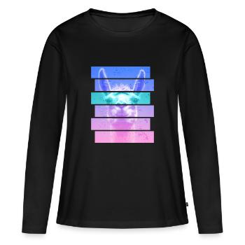 Alpaga - T-shirt manches longues Premium bio Femme - noir - Devant - Julia (174cm)