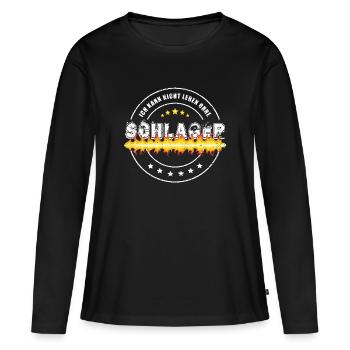 Je ne peux pas vivre sans Schlager - T-shirt manches longues Premium bio Femme - noir - Devant - Julia (174cm)