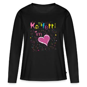 Confetti in the heart - Women's Premium Organic Long Sleeve Shirt - black - Front - Julia (174cm)