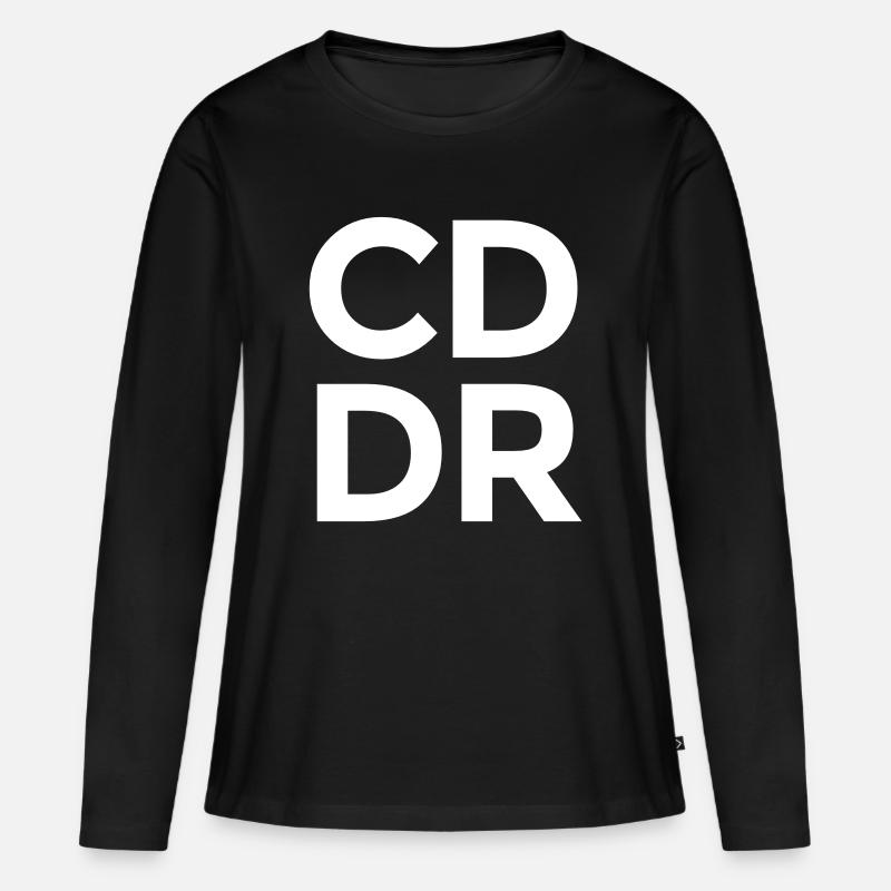 Codedoor.org e.V. CDDR Schrift Logo Modern - Frauen Premium Bio Langarmshirt - Schwarz