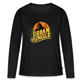 Urban Jungle Logo Couleur - T-shirt manches longues Premium bio Femme - noir - Devant - Julia (174cm)