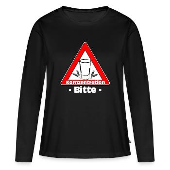 Grain , Fête , Grain de blé ,Grain Fun Shirt(25 - T-shirt manches longues Premium bio Femme - noir - Devant - Julia (174cm)
