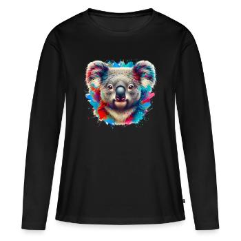Koala - Frauen Premium Bio Langarmshirt - Schwarz - Vorne - Julia (174cm)