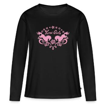 Horse Girl - Women's Premium Organic Long Sleeve Shirt - black - Front - Julia (174cm)