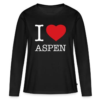 J’ADORE ASPEN - T-shirt manches longues Premium bio Femme - noir - Devant - Julia (174cm)