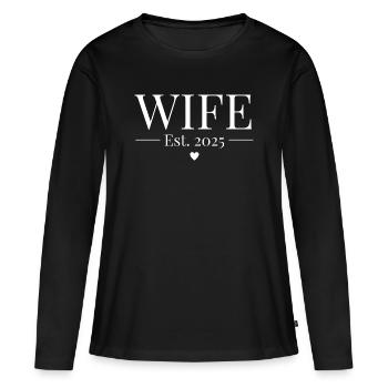 Wife Established 2025 - Women's Premium Organic Long Sleeve Shirt - black - Front - Julia (174cm)