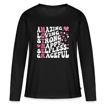 Die beste Mutter aller Zeiten - Frauen Premium Bio Langarmshirt - Schwarz - Vorne - Julia (174cm)