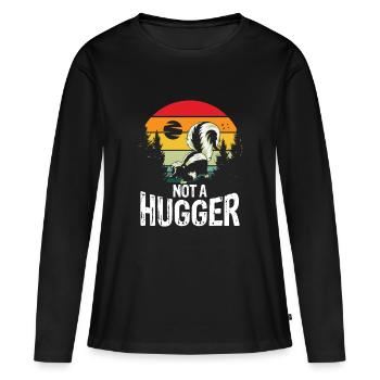 Not a hugger skunk - Frauen Premium Bio Langarmshirt - Schwarz - Vorne - Julia (174cm)