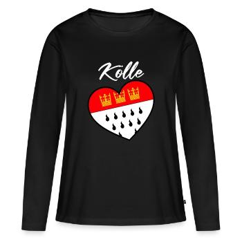 Köln Kölle Karneval Alaaf Kölner Kölsch Veedel - Frauen Premium Bio Langarmshirt - Schwarz - Vorne - Julia (174cm)