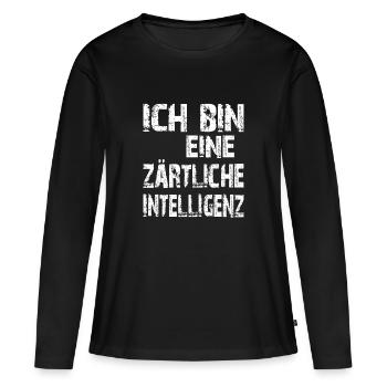 L’IA dit : Je suis une intelligence tendre - T-shirt manches longues Premium bio Femme - noir - Devant - Julia (174cm)