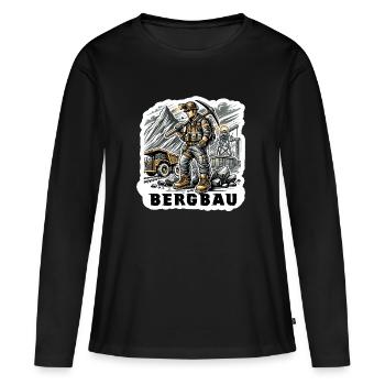 Travail acharné dans l’exploitation minière - T-shirt manches longues Premium bio Femme - noir - Devant - Julia (174cm)
