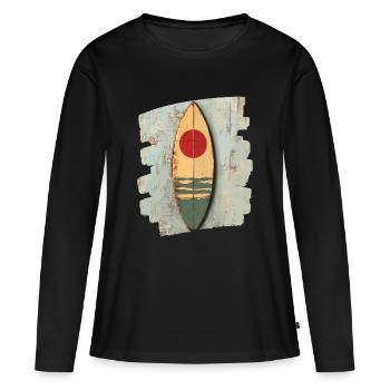 Planche de surf - T-shirt manches longues Premium bio Femme - noir - Devant - Julia (174cm)