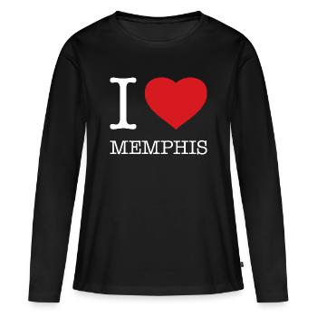 J’ADORE MEMPHIS - T-shirt manches longues Premium bio Femme - noir - Devant - Julia (174cm)