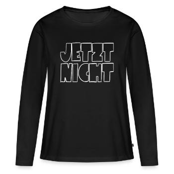 PAS MAINTENANT - T-shirt manches longues Premium bio Femme - noir - Devant - Julia (174cm)