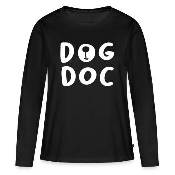 Chien Doc Docteur Chiens Fan Animal Amour Chien Propriétaire Bello - T-shirt manches longues Premium bio Femme - noir - Devant - Julia (174cm)