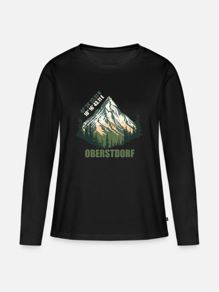Oberstdorf - Frauen Premium Bio Langarmshirt - Schwarz