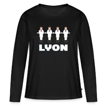 Lyon - T-shirt manches longues Premium bio Femme - noir - Devant - Julia (174cm)