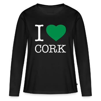 J’ADORE CORK - T-shirt manches longues Premium bio Femme - noir - Devant - Julia (174cm)