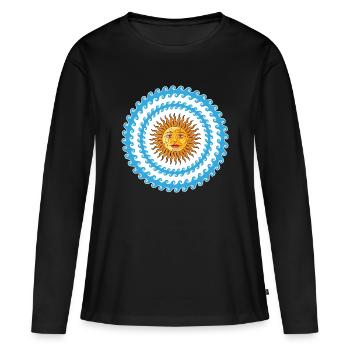 Soleil, mer et couleurs de la mer Méditerranée - T-shirt manches longues Premium bio Femme - noir - Devant - Julia (174cm)