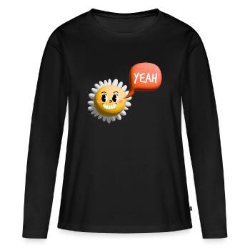 sonne yeah 3d - Frauen Premium Bio Langarmshirt - Schwarz - Vorne - Julia (174cm)