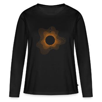 Conception géométrique de l’éclipse solaire - T-shirt manches longues Premium bio Femme - noir - Devant - Julia (174cm)