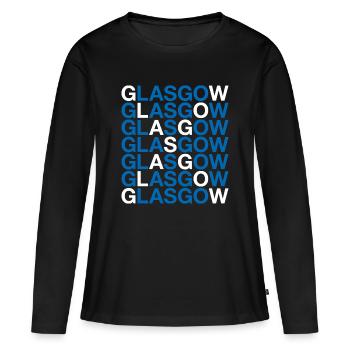 GLASGOW Drapeau de l’Écosse - T-shirt manches longues Premium bio Femme - noir - Devant - Julia (174cm)