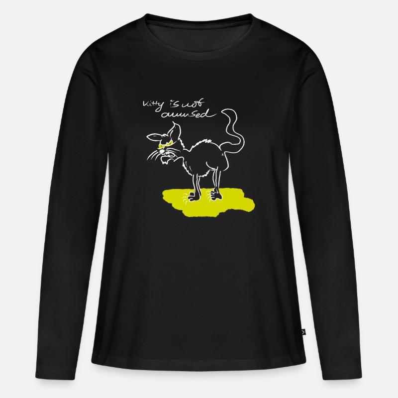 Kitty 2 - Frauen Premium Bio Langarmshirt - Schwarz