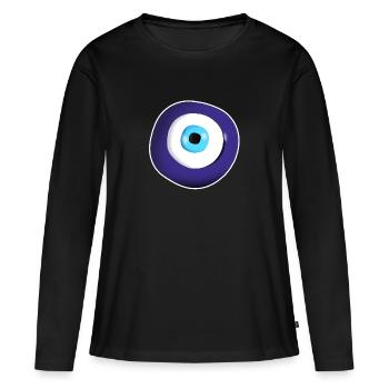 Symbol des bösen Blicks - Frauen Premium Bio Langarmshirt - Schwarz - Vorne - Julia (174cm)