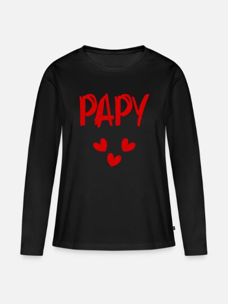 OPA. PAPA. VATERTAG. FROHER VATERTAG - Frauen Premium Bio Langarmshirt - Schwarz