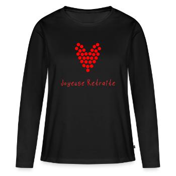 RETRAITE. RETRAITE. RETRAITEE. RETRAITE - T-shirt manches longues Premium bio Femme - noir - Devant - Julia (174cm)