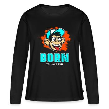 source - T-shirt manches longues Premium bio Femme - noir - Devant - Julia (174cm)