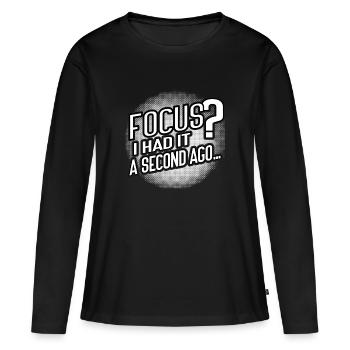 Foyer? Disparu en 3...2...Oups. - T-shirt manches longues Premium bio Femme - noir - Devant - Julia (174cm)