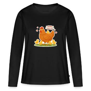 Super Mama Poule - T-shirt manches longues Premium bio Femme - noir - Devant - Julia (174cm)