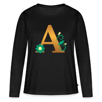 A - T-shirt manches longues Premium bio Femme - noir - Devant - Julia (174cm)